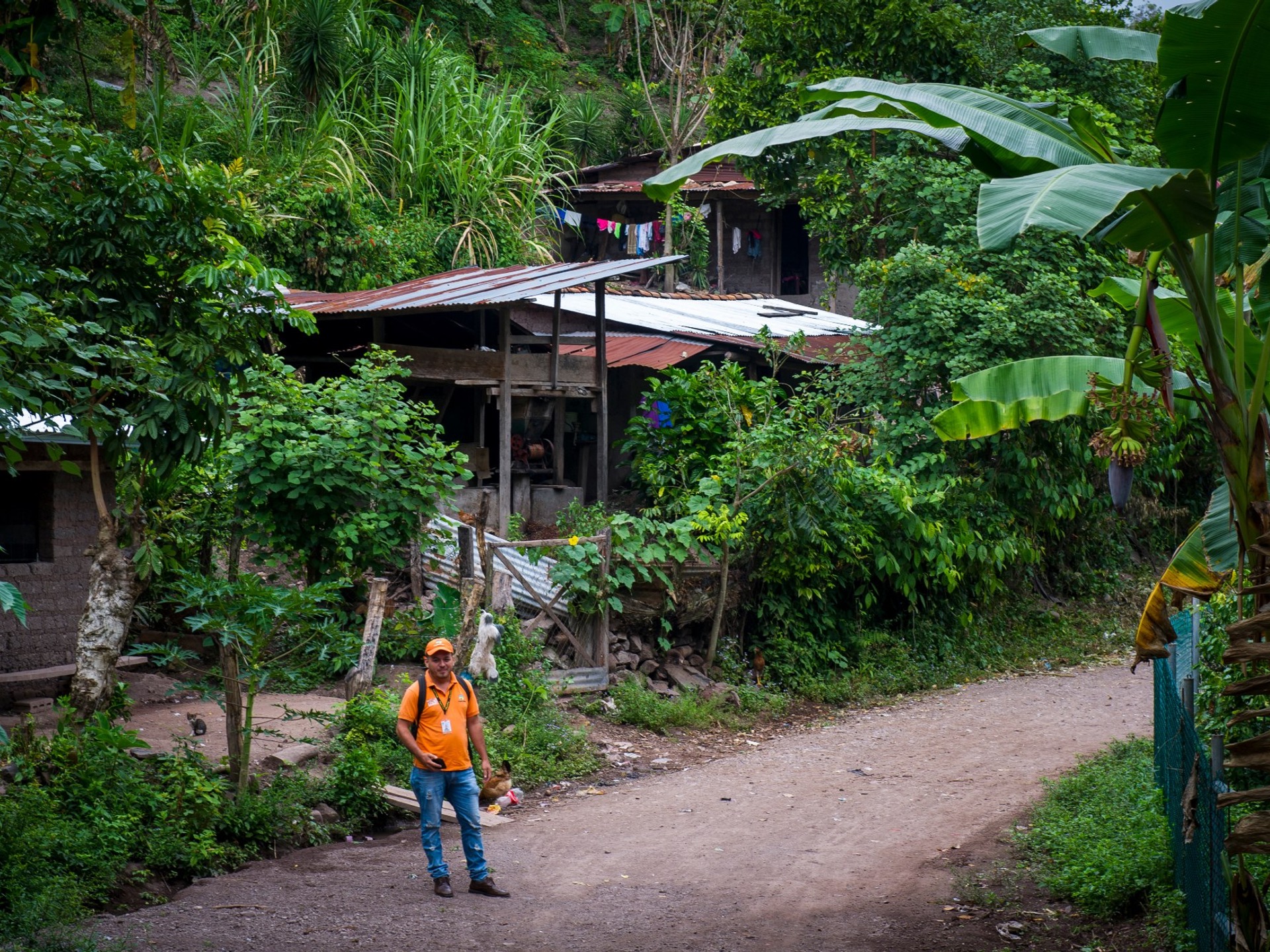A project supervisor at work in the Honduras cookstove project.